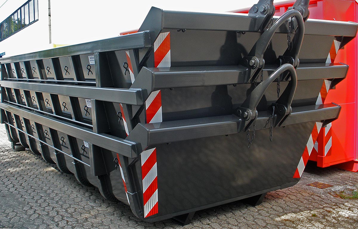 Alustahl Containertechnik - Stapelcontainer schmale Baureihe